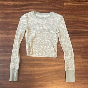 Sage green long sleeve floral top from pacsun